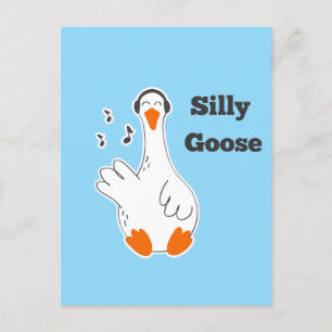 Gekke gans, grappige gans, ganzenliefhebber briefkaart