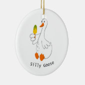 Gekke gans, grappige gans, ganzenliefhebber keramisch ornament (Rechts)
