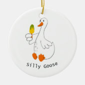 Gekke gans, grappige gans, ganzenliefhebber keramisch ornament (Voorkant)