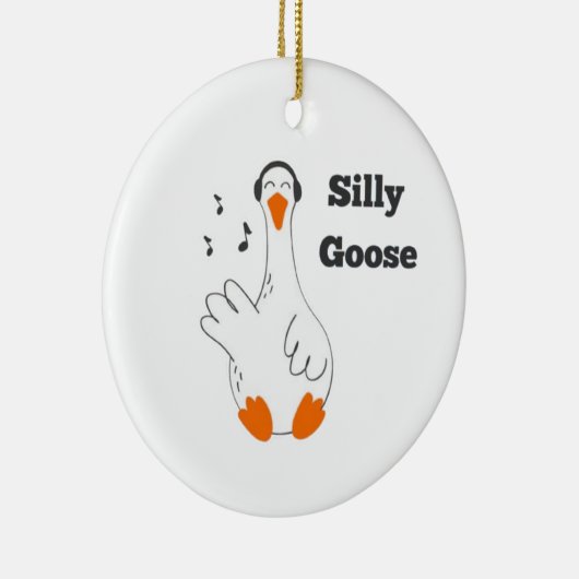 Gekke gans, grappige gans, ganzenliefhebber keramisch ornament (Rechts)