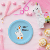 Gekke gans, grappige gans, ganzenliefhebber papieren bordje (Feest)