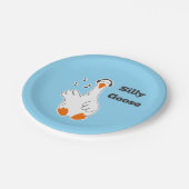 Gekke gans, grappige gans, ganzenliefhebber papieren bordje (Gekanteld)