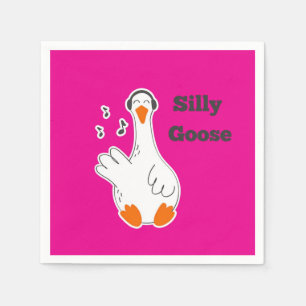 Gekke gans, grappige gans, ganzenliefhebber servet