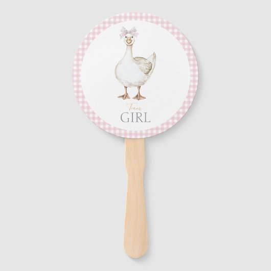 Gekke gans grillige jongen of meisje geslacht onth handwaaier (Achterkant)