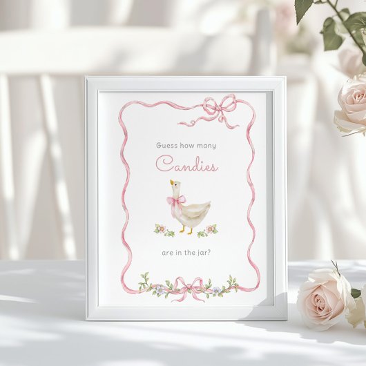 Gekke Gans Hoeveel snoepjes baby shower spel Poster