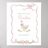 Gekke Gans Hoeveel snoepjes baby shower spel Poster (Voorkant)
