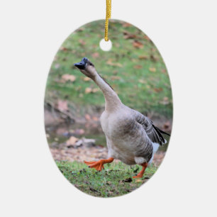 Gekke gans keramisch ornament