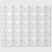 Gekke gans kerstwensen preppy coquette cadeaupapier (Vlak)