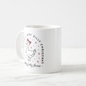 Gekke gans kerstwensen preppy coquette koffiemok (Voorkant links)