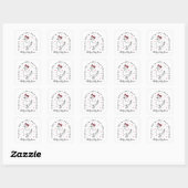 Gekke gans kerstwensen preppy coquette vierkante sticker (Vel)