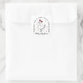 Gekke gans kerstwensen preppy coquette vierkante sticker (Tas)