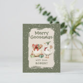 Gekke Gans Klas Kerstmis Feestdagenkaart (Staand voorkant)