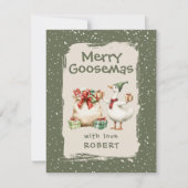 Gekke Gans Klas Kerstmis Feestdagenkaart (Voorkant)