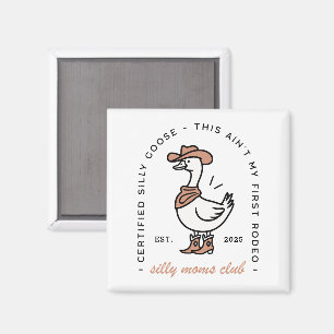 Gekke gans moeder cowgirl club grappig boerderij d magneet
