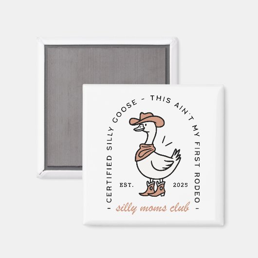 Gekke gans moeder cowgirl club grappig boerderij d magneet (Voorkant / Achterkant)