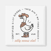 Gekke gans moeder cowgirl club grappig boerderij d magneet (Voorkant)