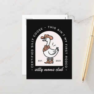 Gekke gans moeder mama cowgirl cowboy retro feestdagenkaart