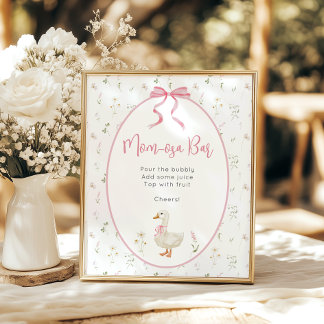 Gekke Gans Momosa Bar Meisje Baby shower Poster