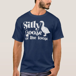 Gekke gans op de dunne  witte tekst t-shirt