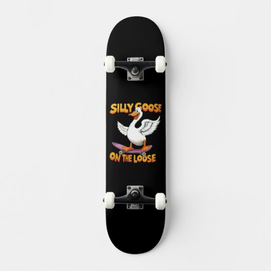 Gekke gans op de los persoonlijk skateboard (Voorkant)