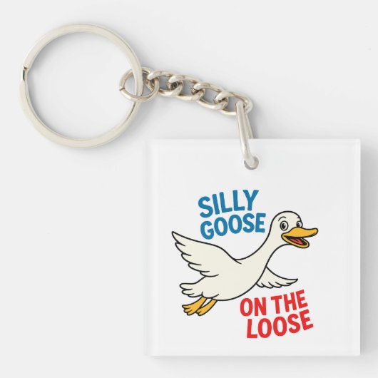 Gekke gans op de los sleutelhanger (voorkant)