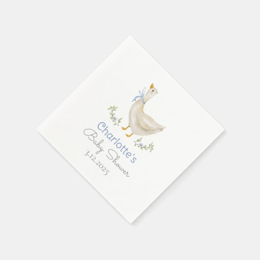 Gekke Gans op de losse Baby Boy Shower Servet (Hoek)