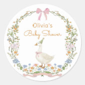 Gekke Gans op de losse Baby showers Sticker (Voorkant)