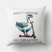 Gekke gans op de losse gans schaatsen op scooter kussen (Achterkant)