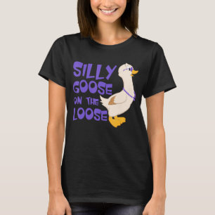 Gekke gans op de losse glanzende gans t-shirt