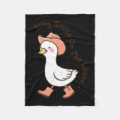 Gekke gans op de losse grappige cowboyboer Farmi Fleece Deken (Voorkant)