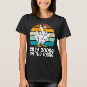 Gekke gans op de losse grappige Gekke persoon gans T-shirt
