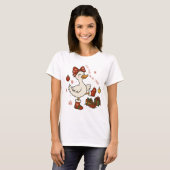 Gekke gans op de losse kerst t-shirt (Voorkant volledig)