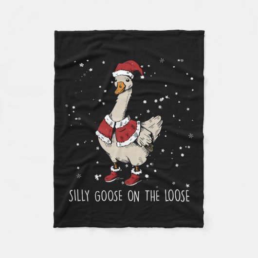 Gekke gans op de losse kerstmangans fleece deken (Voorkant)