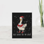 Gekke gans op de losse kerstmangans kaart (Voorkant)