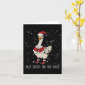 Gekke gans op de losse kerstmangans kaart (Gele Bloem)