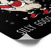 Gekke gans op de losse kerstmangans poster (Hoek)