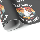 Gekke gans op de losse meditatie yoga retro cadeaupapier (Rol Hoek)