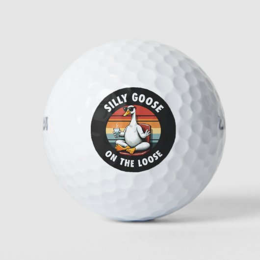 Gekke gans op de losse meditatie yoga retro golfballen (Voorkant)