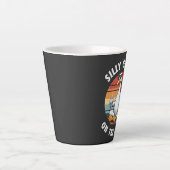 Gekke gans op de losse meditatie yoga retro latte mok (Voorkant)