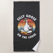 Gekke gans op de losse meditatie yoga retro strandlaken (Voorkant)