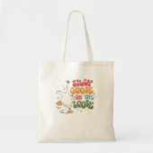 Gekke gans op de losse retro groovy Gekke gans Tote Bag (Voorkant)