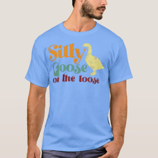 Gekke gans op de losse Retrotekst T-shirt