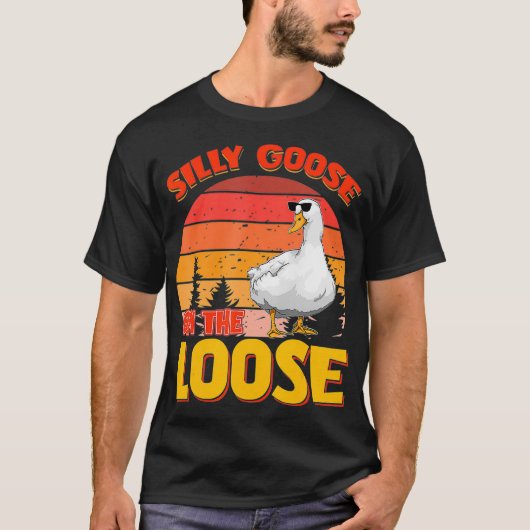 Gekke gans op de losse schimmel breekt de roos t-shirt (Voorkant)