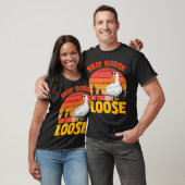 Gekke gans op de losse schimmel breekt de roos t-shirt (Unisex)