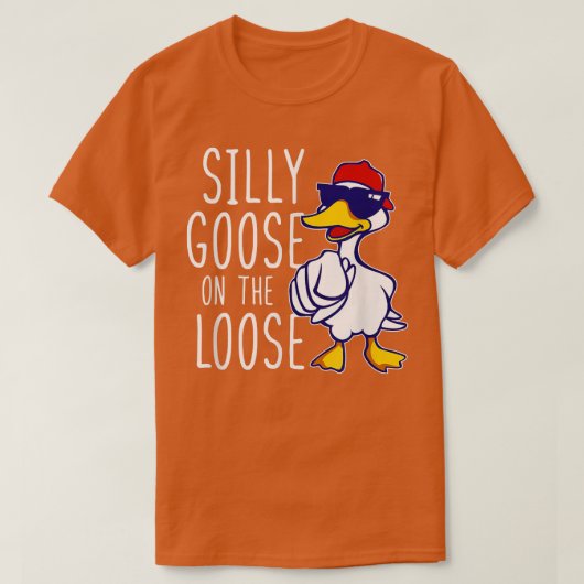 Gekke gans op de losse schimmelboeien geeft Kinder T-shirt (Design voorkant)