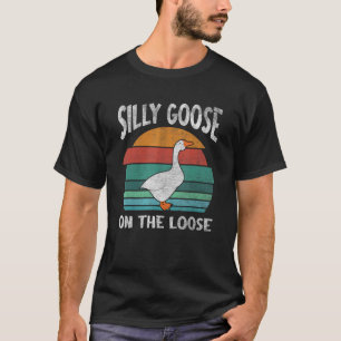 Gekke gans op de losse speelse dierenwoordspeling t-shirt