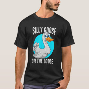 Gekke gans op de losse speelse dierenwoordspeling t-shirt