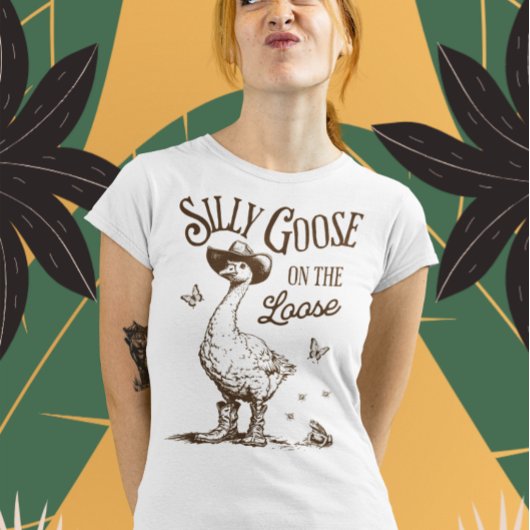 Gekke gans op de losse - -stijl ontwerp t-shirt