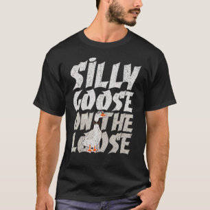  Gekke gans op de losse, vette dans T-shirt
