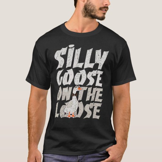  Gekke gans op de losse, vette dans T-shirt (Voorkant)
